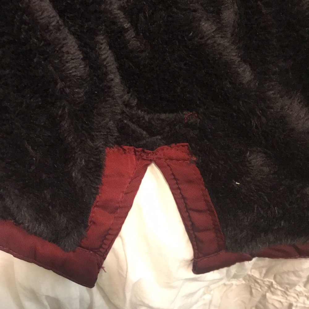 Women's Burgundy Parka with Faux Fur Hood - Picture 11 of 15
